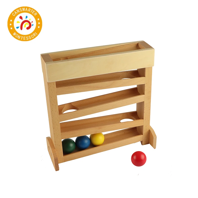 Детская игрушка Монтессори цветной деревянный мяч визуальный трекер для