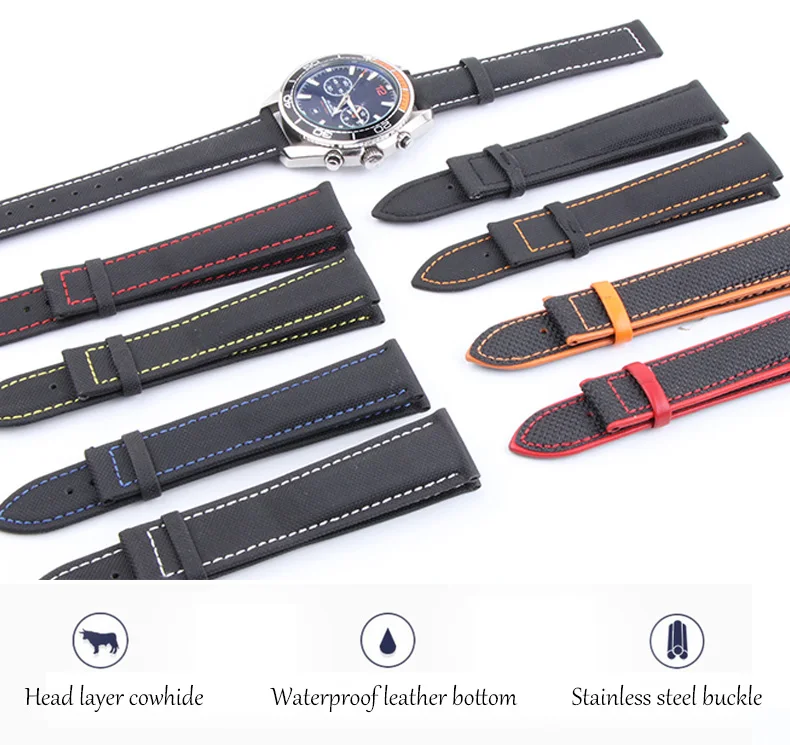 19 мм, 20 мм, 21 мм, 22 мм, мужские часы, браслет для Tudor Bay, Omega, Seamaster, скоростной, планета, океан, 600, ремешок, холщовые, нейлоновые Ремешки для наручных часов