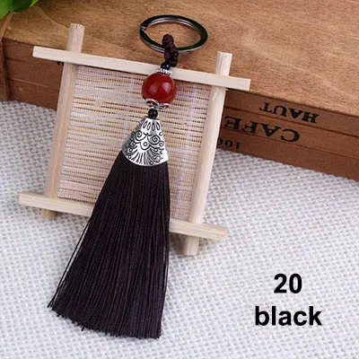 20 black Брелок с кисточками декоративный шелк DIY кисточка шелковая кисточка швейная ткань аксессуары бахрома отделка для DIY кулон кисточкой сумка Декор - Цвет: 20 black