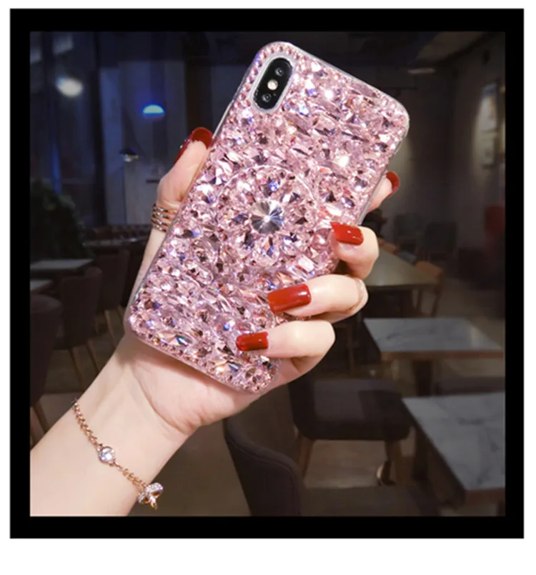 Роскошный Блестящий Алмазный чехол для Samsung S6 S7 S8 S9 S10 S20 S21 Plus Note 5 8 9 10 20 задняя