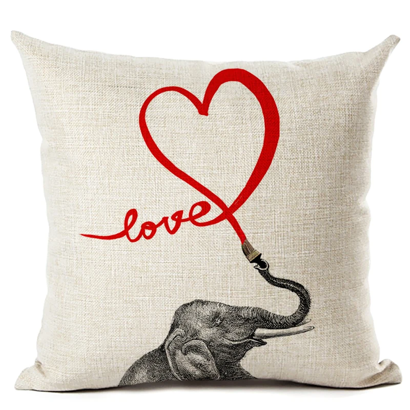 New Nordic Funny Hummingbird Cotton Linen Quote Cushion Cover Romantic Valentine Day Gift Peacock Throw Pillow Almofadas | Дом и сад