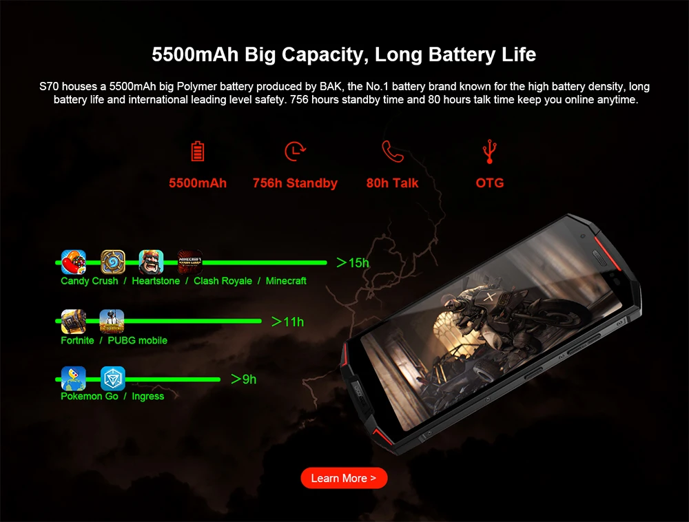 Смартфон DOOGEE S70 IP68/IP69K игровой телефон с экраном 5 99 дюйма FHD Helio P23 восемь ядер 6 ГБ 64