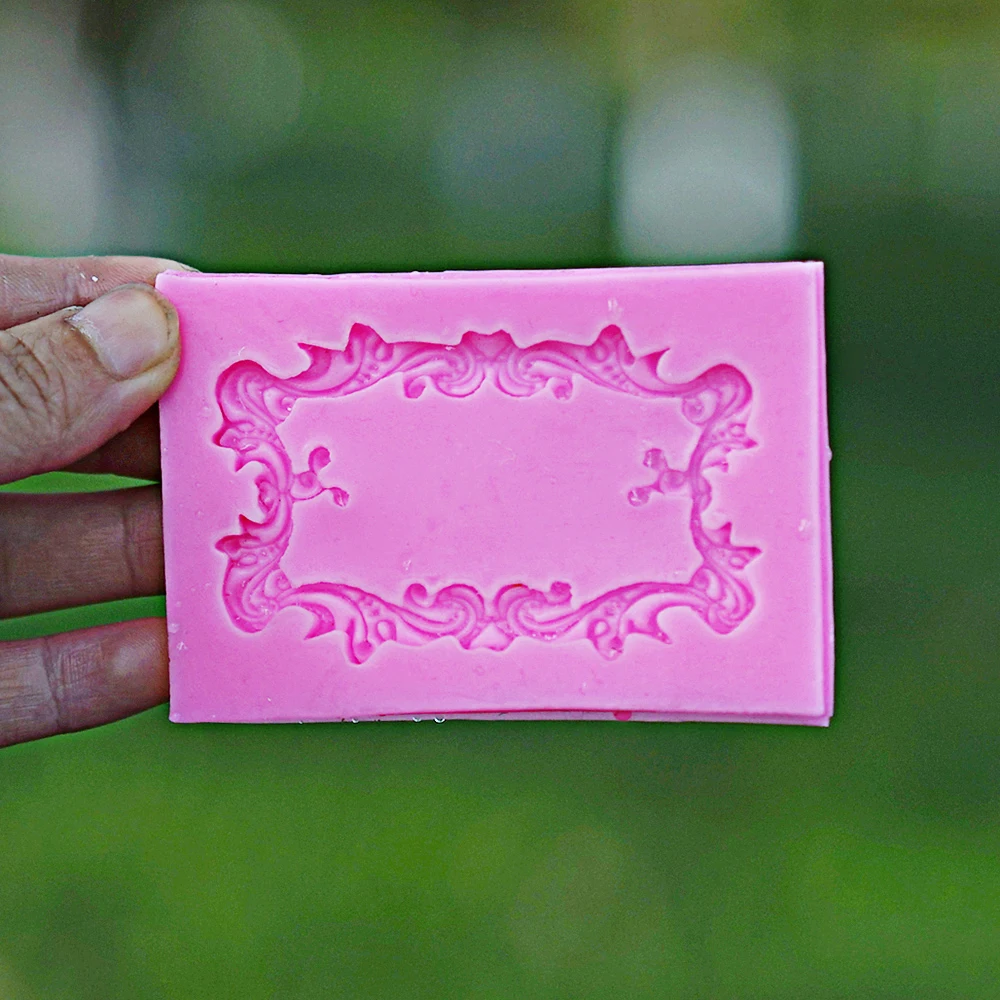 Цветочные свиток в рамке силиконовая форма помадка формы украшения торта