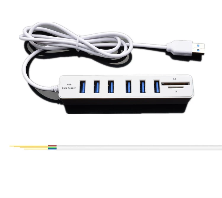 Usb-хаб комбо 6 портов USB 2,0 Micro Card Reader SD/TF высокоскоростной Мульти USB разветвитель концентратор комбо все в одном для ПК ноутбук компьютер