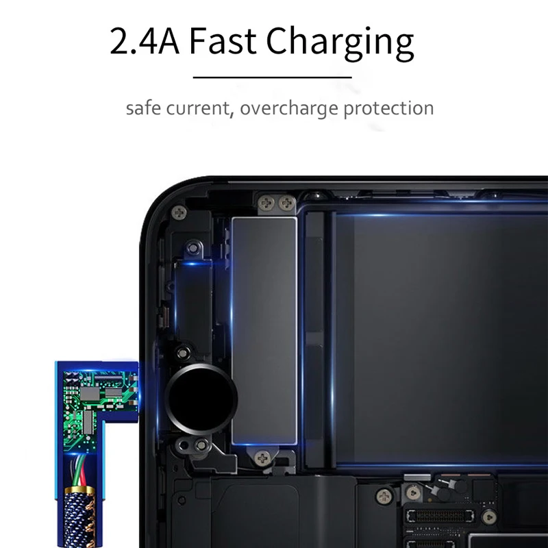 Rosinop 90 градусов 2.4A кабель типа C для xiaomi быстрой зарядки iphone Lightning Denim kabel Micro USB sarj