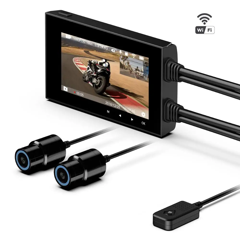 Видеорегистратор Motowolf M1 с двумя объективами 1080P водонепроницаемая камера для