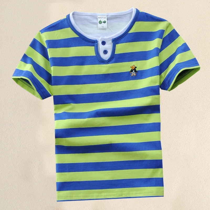 Высококачественная детская летняя одежда хлопковые топы с короткими рукавами