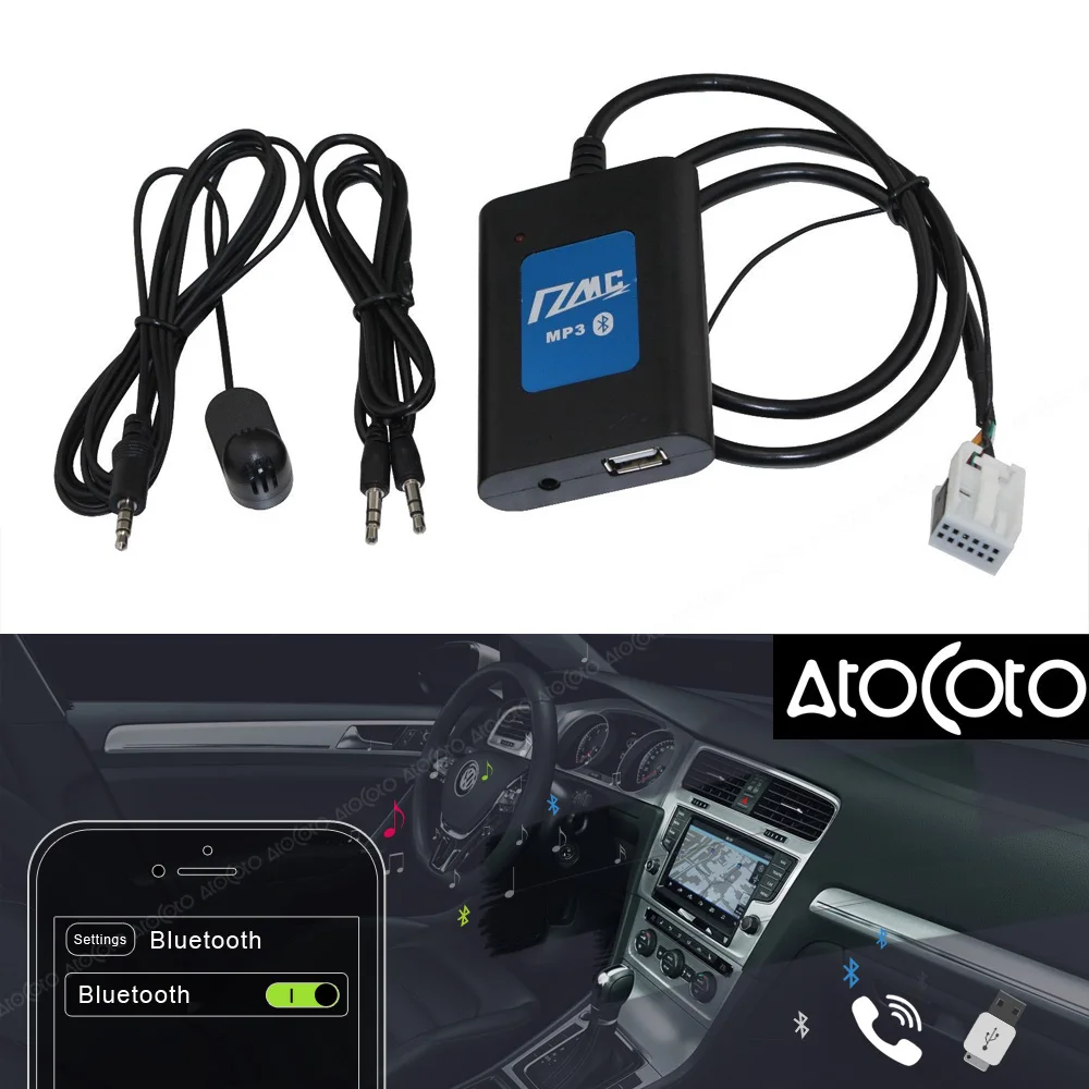 Автомобильный DMC Bluetooth USB цифровой музыки чейнджер AUX 12-контактный адаптер Интерфейс для VW Audi Skoda сиденья 8 pin радиоприёмник-MP3 аудио Вход