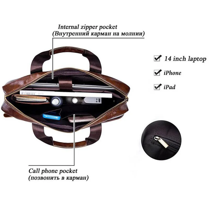 Мужские портфели BULLCAPTAIN винтажная сумка на плечо из натуральной кожи новые