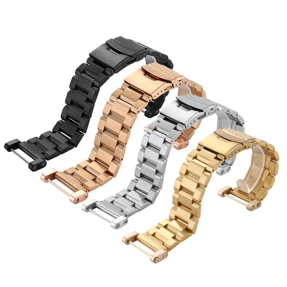 Женский ремешок 24 мм для часов Suunto Core из нержавеющей стали + PVD Адаптеры винты