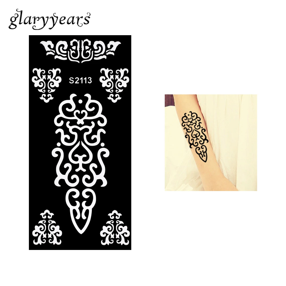 1 шт. трафарет для татуировки хной цветок кружевной узор Аэрограф Рисование ский