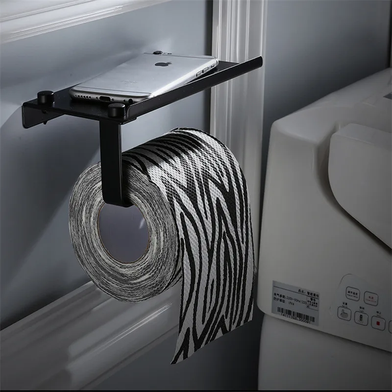 Paper Holder 2 Набор аксессуаров для ванной комнаты, вешалка для полотенец/барная полка для ванной, крючок для халата, держатель для бумаги, держатель для туалетной щетки, набор аксессуаров для ванной, алюминиевый - Цвет: Paper Holder 2