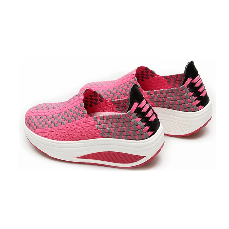 Loadfunds/Женская обувь на платформе тканые мокасины лодочные качели танкетке