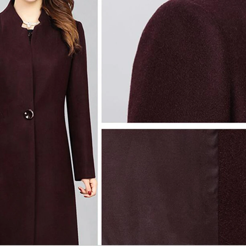Осенне-зимнее шерстяное пальто для женщин среднего возраста красивое новое