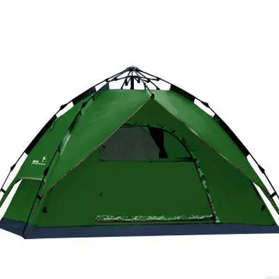 FLYTOP, двухслойная палатка для кемпинга, беседка, для улицы, 3-4 человека, автоматические палатки, зима, 4 сезона, для рыбалки, семейные, вечерние, туристические палатки - Цвет: Армейский зеленый