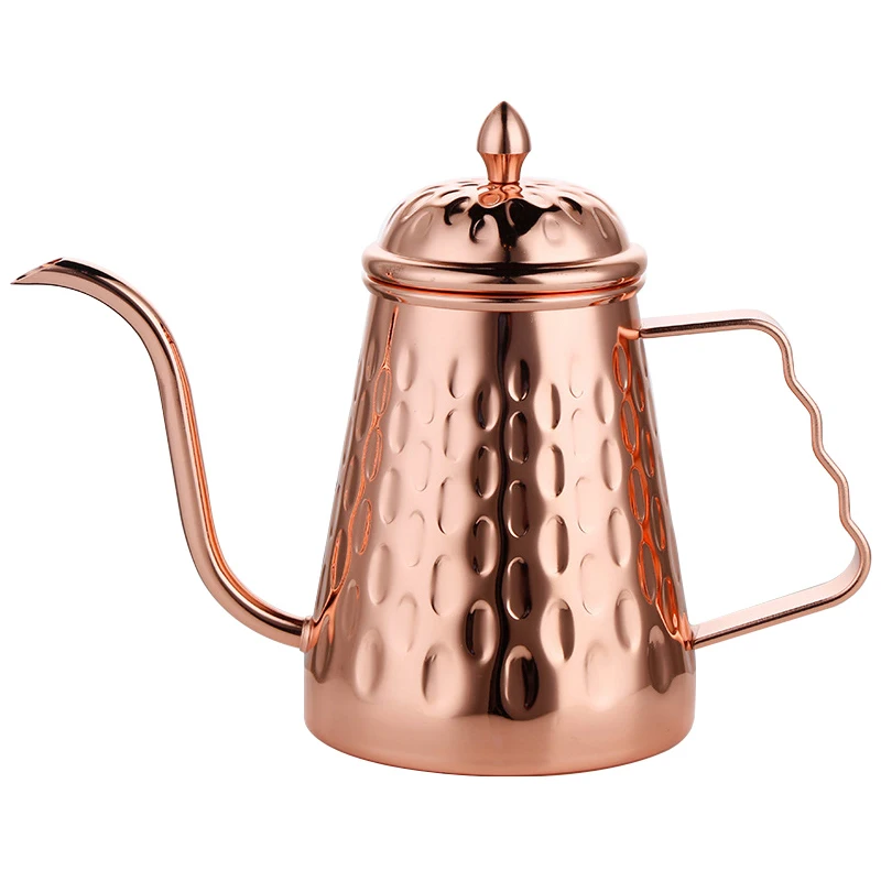 650ml Rose gold Чайник для кофе из нержавеющей стали, чайник для заваривания и заваривания чая, 650 мл - Цвет: 650ml Rose gold