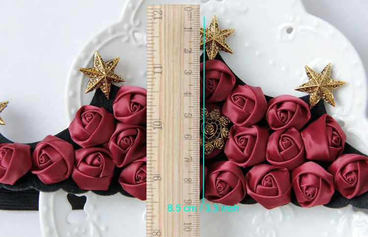 Новинка Женская повязка на голову красная роза цветок гексаграмма звезда корона