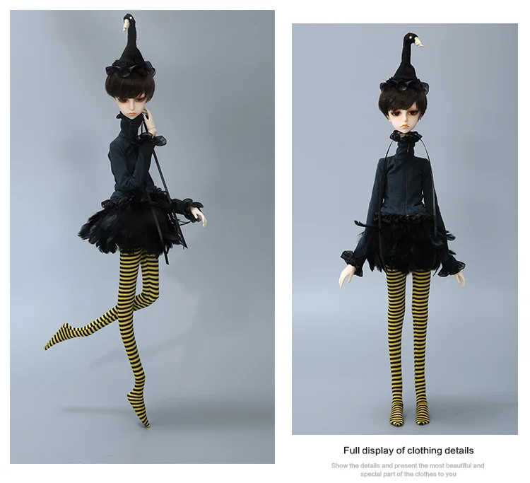 BJD одежда 1/4 Кукла тело для MSD мальчик черное платье для DC Хью аксессуары для игрушечной куклы