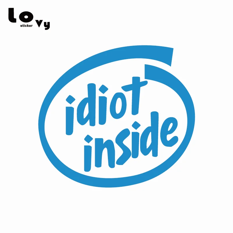 Idiot Inside виниловая забавная наклейка для автомобилей предупреждающий знак