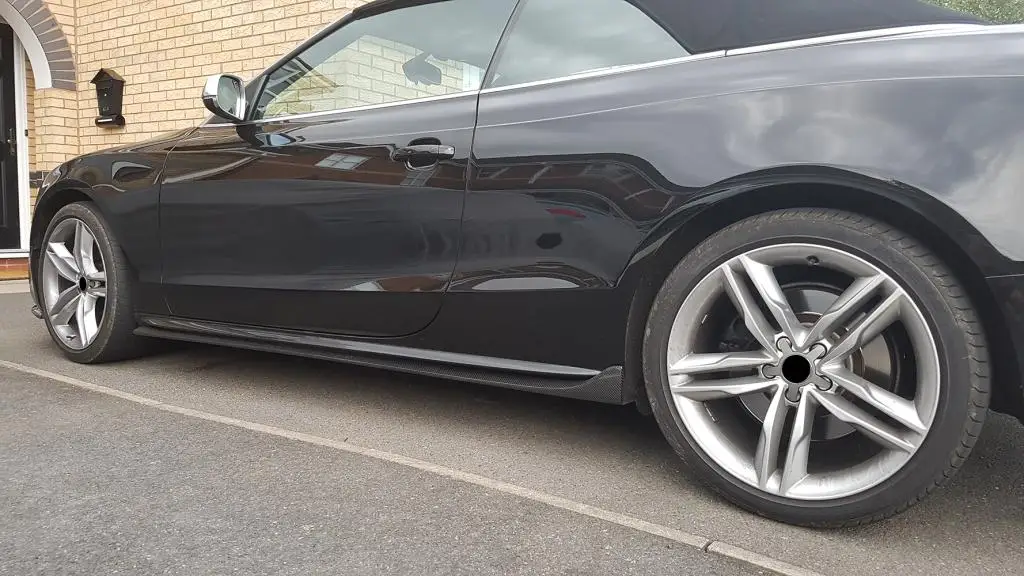 Углеродного волокна боковые юбки фартуки бамперное формование Накладка для Audi A5 S5 купе 2 двери Кабриолет 08-16 2 шт FRP черный автомобильные аксессуары
