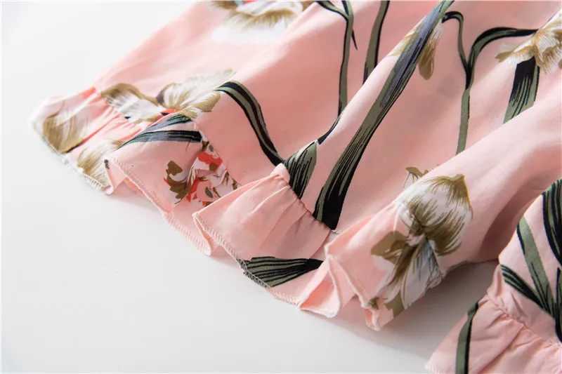 Pajimas for women flower print sleepwear sexy pajama set summer female nightgown ladies v-neck nightwear homewear