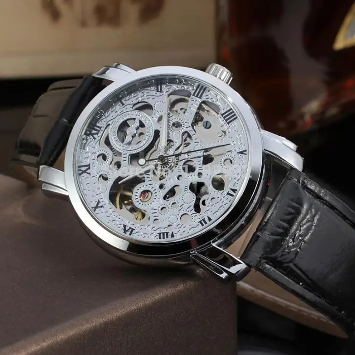 Мужские автоматические часы-скелетоны WRG8078M3S1 серебристого цвета с черным