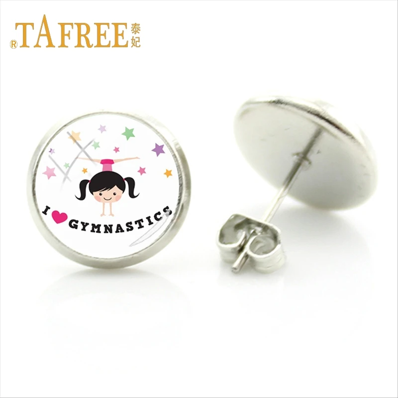 Серьги-гвоздики TAFREE для балета и гимнастики изящные круглые ювелирные украшения