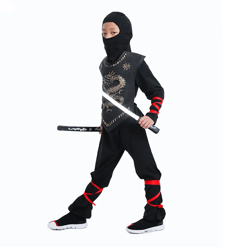 Детские костюмы ниндзя на Хэллоуин для мальчиков и девочек костюм воина-убийцы