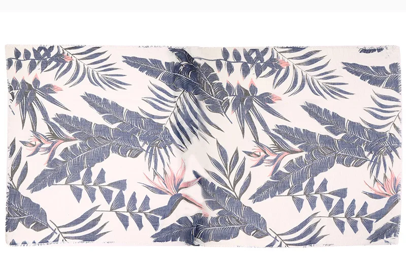 Новинка 2018 шали с бахромой и Рисунком Листьев пузырьков женский платок