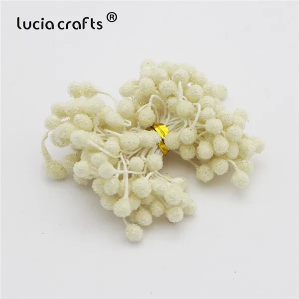 Ivory Lucia crafts 5 мм разноцветные варианты стеклянные цветочные тычинки для цветов украшения торта diy пестик тычинка 70 шт./лот D0601 - Цвет: Ivory