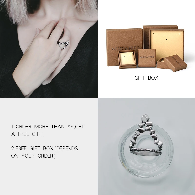 WILD &amp FREE женские треугольник миди кольцо старинные антикварные покрыто золотом