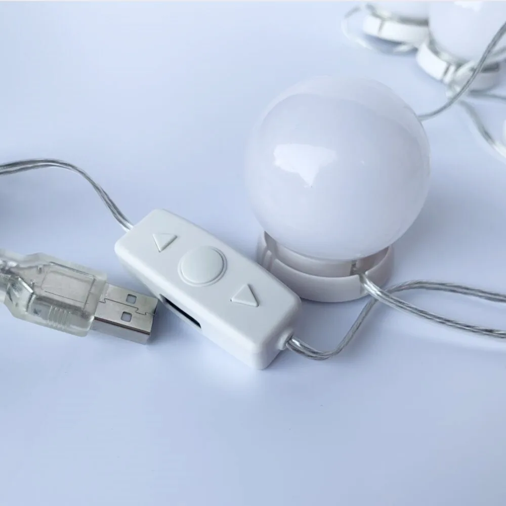 TS-MLB06 10 Вт голливудский DC5V комплект светодиодный косметический зеркальный светильник для туалетного столика с регулируемой яркостью и регулируемой цветовой температурой