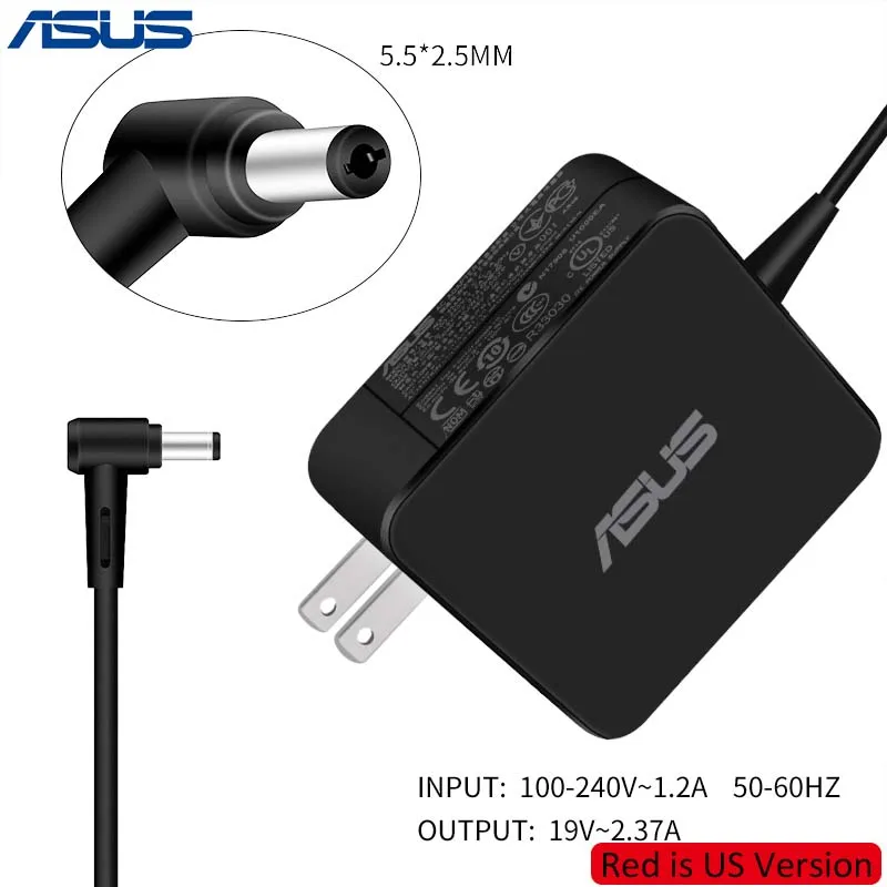 Красный Asus 19V 2.37A 45W 5,5*2,5mm PA-1650-02 AC зарядное устройство адаптер для ноутбука Asus - Цвет: Красный