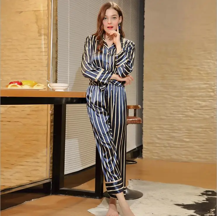 

Женская пижама в полоску Artfeel, летняя Пижама с квадратным вырезом, комплект из двух предметов, повседневный пижамный комплект для взрослых, ...