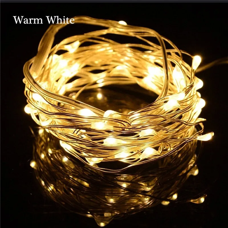 Рождественские светодиодные гирлянды 10 м 20 30 50 медная гирлянда 12 В постоянного