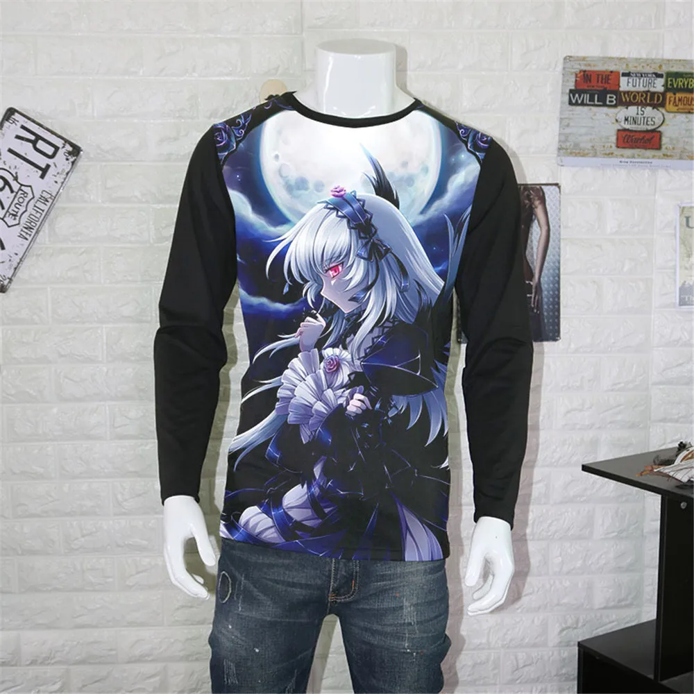 Женская летняя мужская футболка Rozen Maiden с рисунком аниме Suigintou косплей японское