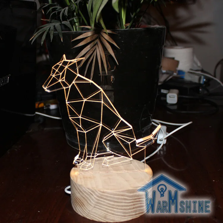 

Nordic solid wood deer lamp simple animal table lamp twelve zodiac dog night lamp birthday gift gift