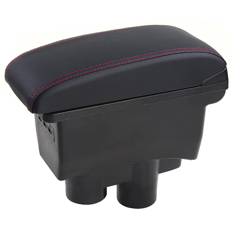 black red line Для Citroen C-Elysee peugeot 301 подлокотник коробка для хранения с интерфейсом USB - Название цвета: black red line