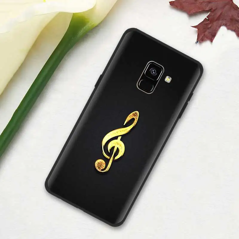 Черный мягкий силиконовый чехол для Samsung Galaxy A7 A70 A50 A40 A30 A20 A10 A8 A9 A6 плюс звезда A20E старый музыкальная нота