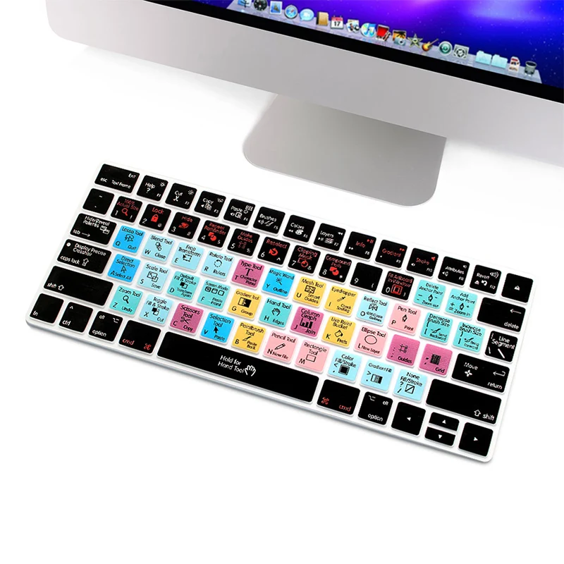 Прочный силиконовый чехол для клавиатуры Adobe Illustrator AI Hotkeys Apple Magic MLA22B/A US защита