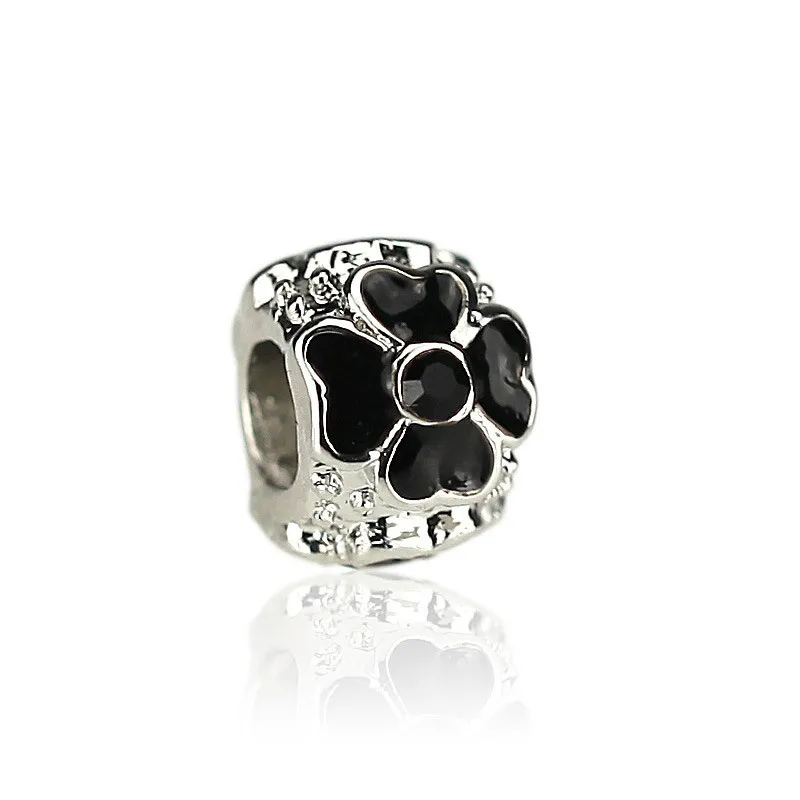 Посеребренные металлические Европейские Бусины с эмалью и стразы подвески