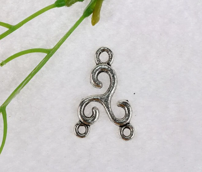 Винтажная серебряная подвеска с двумя отверстиями для изготовления ювелирных