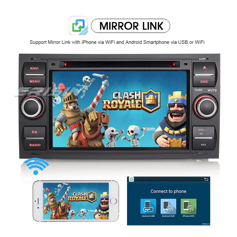 Erisin ES4731F 7 &quotстерео DVD Android 1 gps Sat Nav DAB + для FORD C/S-MAX KUGA FIESTA FUSION TRANSIT | Автомобили и