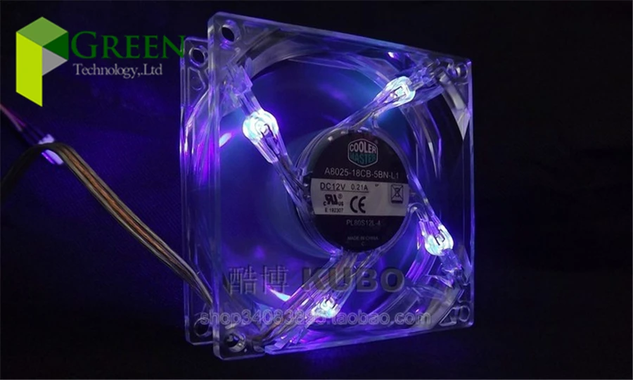Кулер Master 8025 80 мм 80x80x25 мм бесшумный светодиодный вентилятор охлаждения 12 В 0.2A для чехол для компьютера с 3 контактами