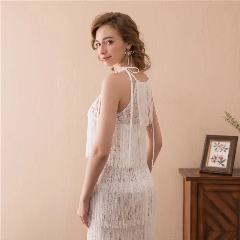 Белое кружевное вечернее платье Forevergracedress 2019 без рукавов официальное