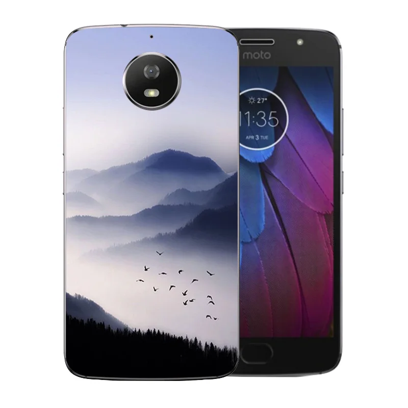 Чехол для телефона Motorola Moto G5s Сумка с ландшафтным узором тонкий мягкий
