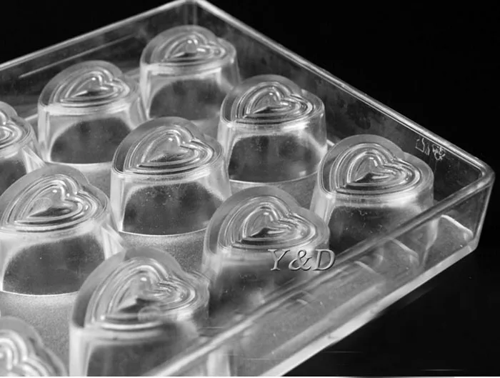 Формочка для шоколада из поликарбоната в форме сердца|polycarbonate chocolate mold|baking