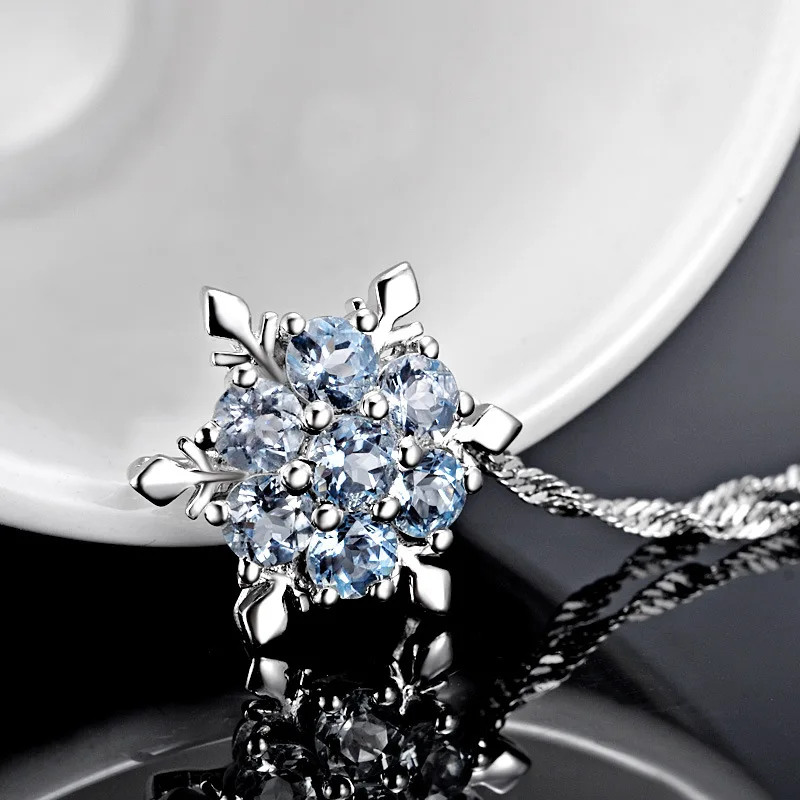 Новое поступление хит продаж модная Снежинка Блестящий CZ Циркон Стерлинговое