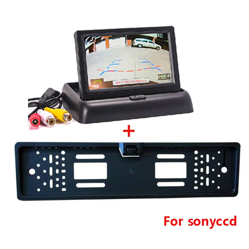 folding and TY6908SN 4," TFT ЖК-монитор для автомобиля, Европейская Рамка для номерного знака, камера заднего вида, легкая установка, парковочная камера заднего вида, складной монитор - Название цвета: folding and TY6908SN