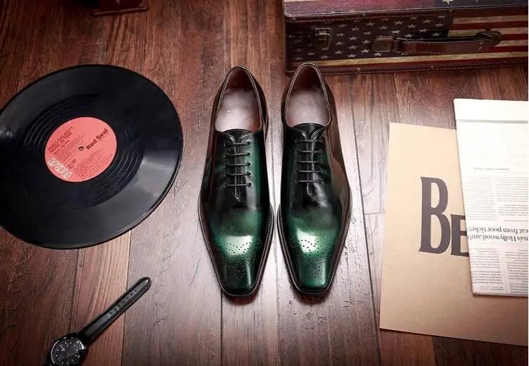 Мужские модельные туфли из натуральной кожи на шнурках каждый день для свадьбы с